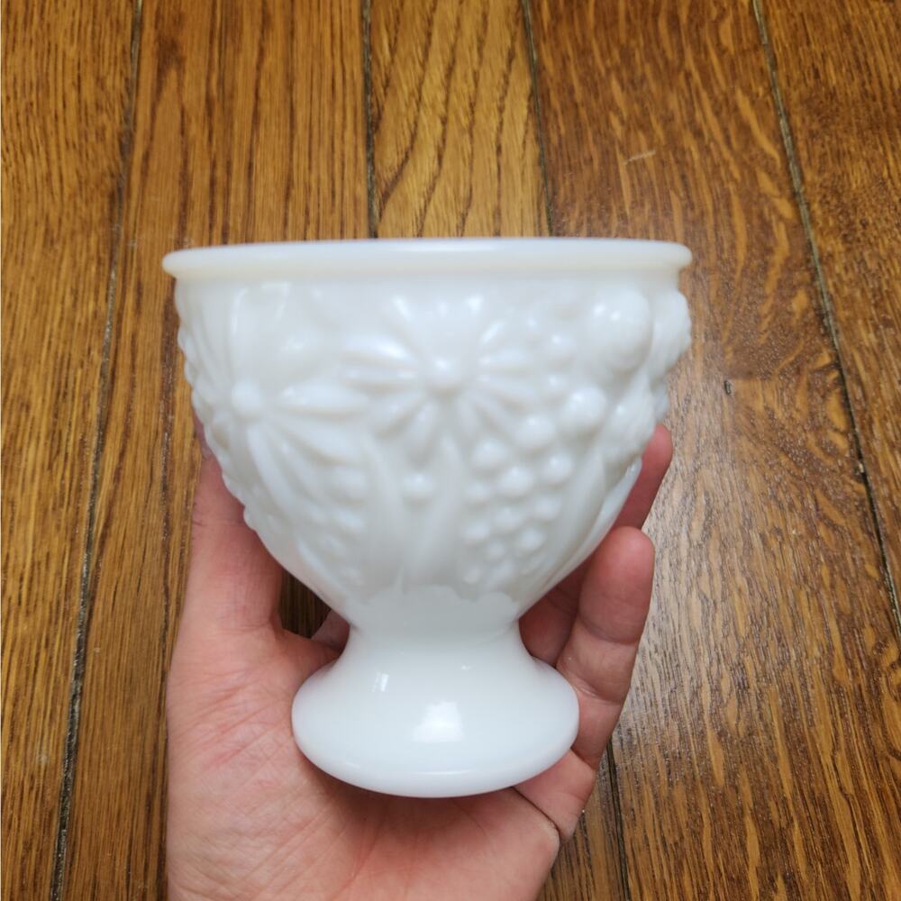 Vintage Avon Milk Glass Spring Flower Candy Bowl Dish Planter